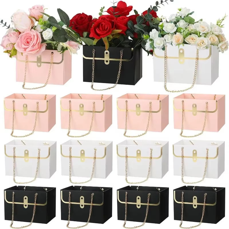 Flower Box Rose Packaging Box Portable Valentine'S Day Birthday Party Gifts Wrapping Paper Bag Gift Box Candy Cake Flower Shop