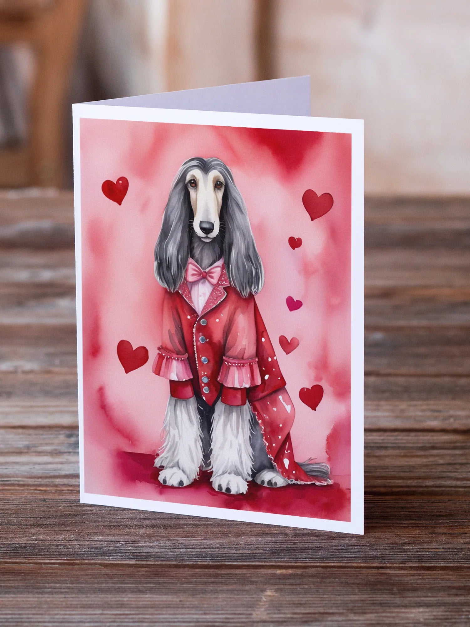 Afghan Hound My Valentine Greeting Cards Pack of 8