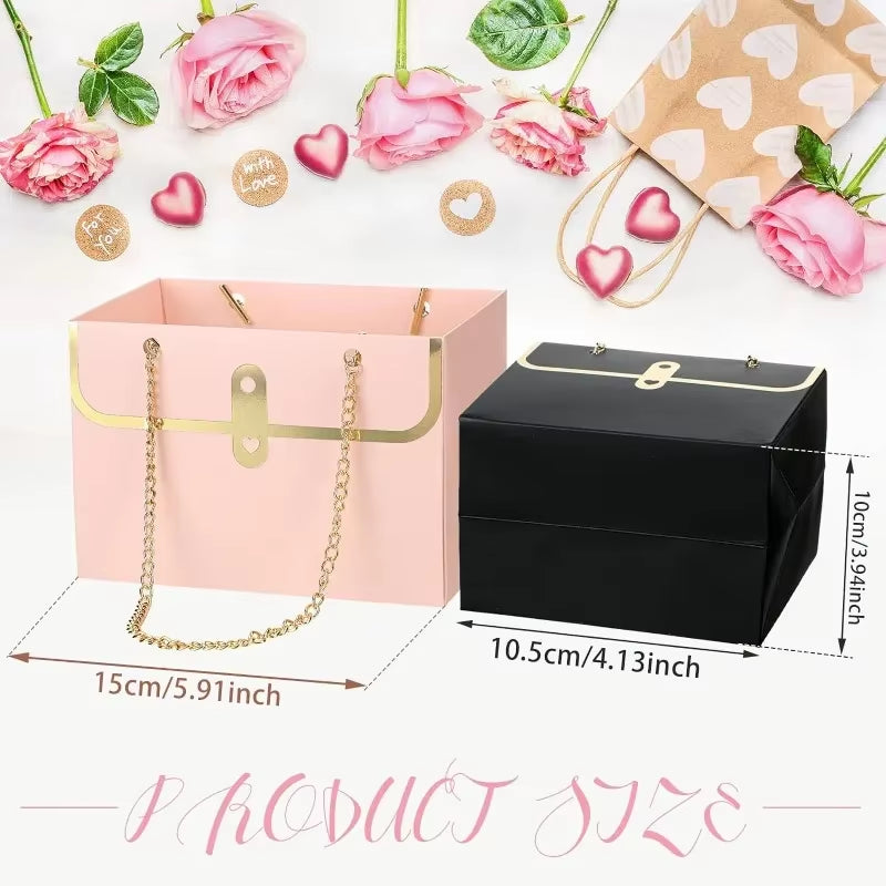 Flower Box Rose Packaging Box Portable Valentine'S Day Birthday Party Gifts Wrapping Paper Bag Gift Box Candy Cake Flower Shop