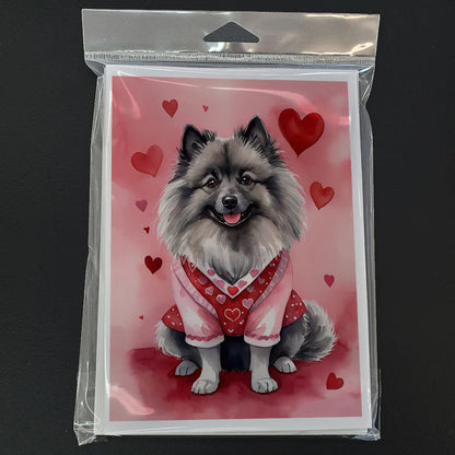 Keeshond My Valentine Greeting Cards Pack of 8