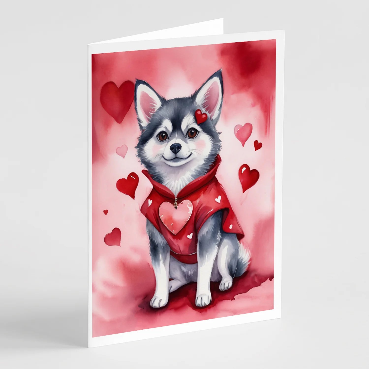 Alaskan Klee Kai My Valentine Greeting Cards Pack of 8