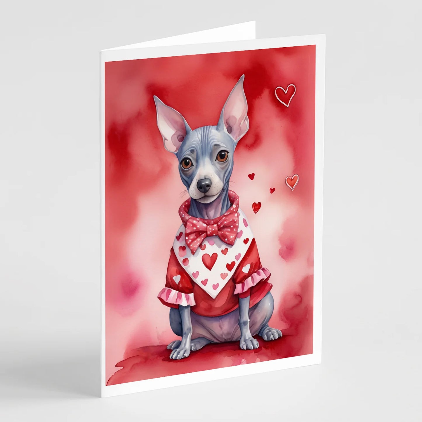 American Hairless Terrier My Valentine Greeting Cards Pack of 8