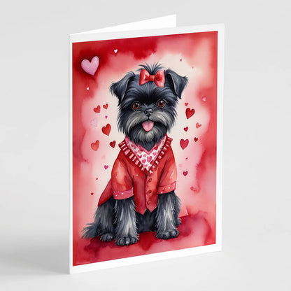 Affenpinscher My Valentine Greeting Cards Pack of 8