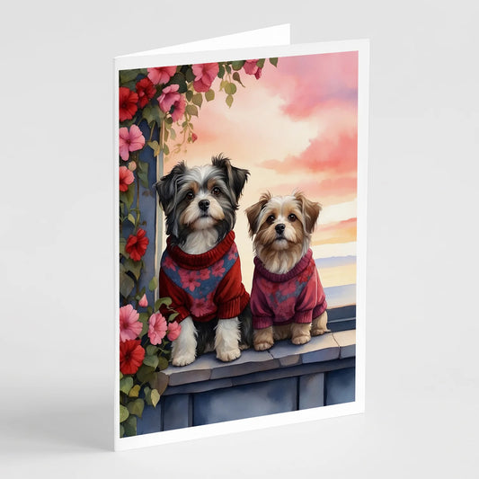 Havanese Two Hearts Greeting Cards Pack of 8