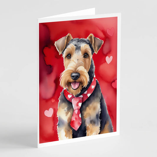 Airedale Terrier My Valentine Greeting Cards Pack of 8