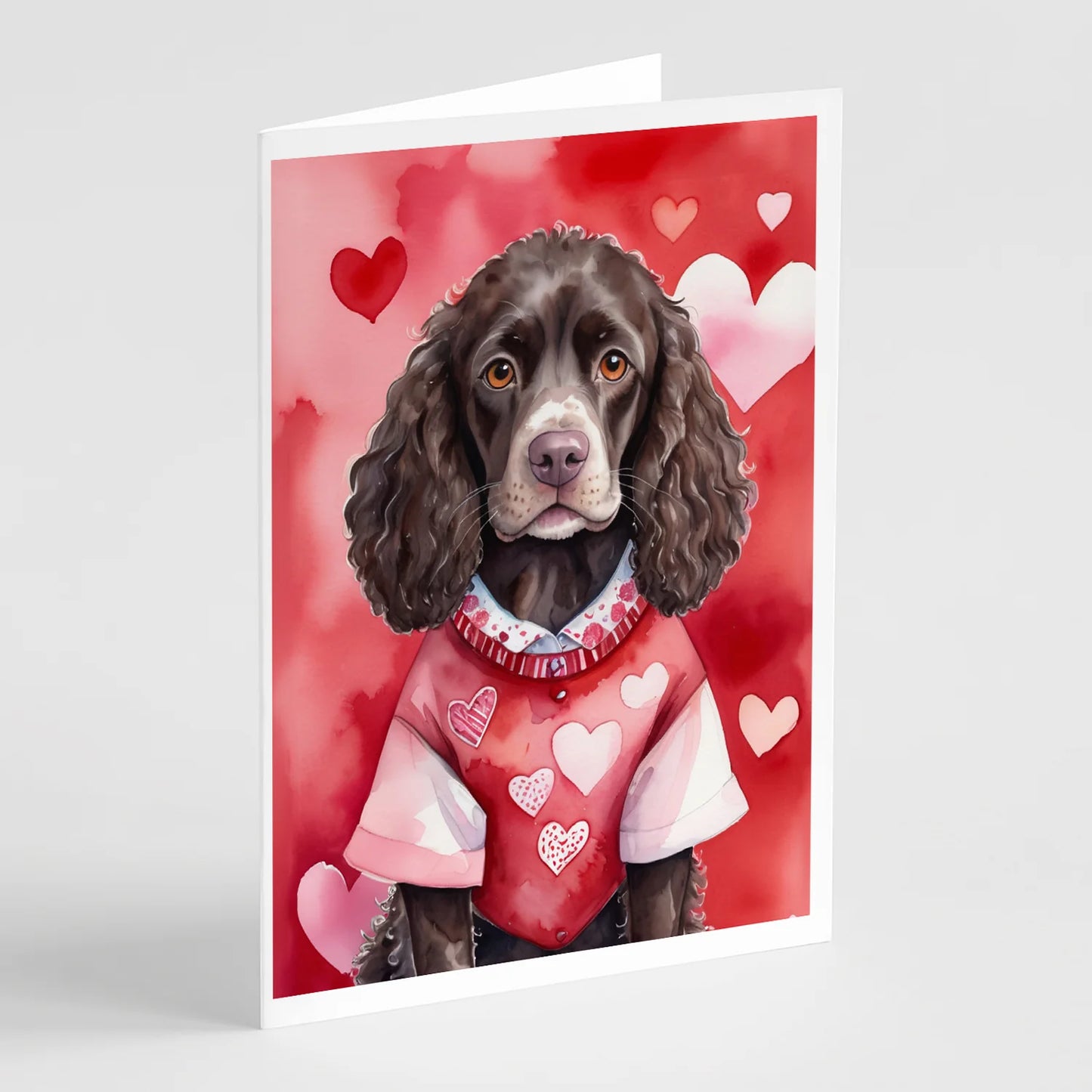 American Water Spaniel My Valentine Greeting Cards Pack of 8