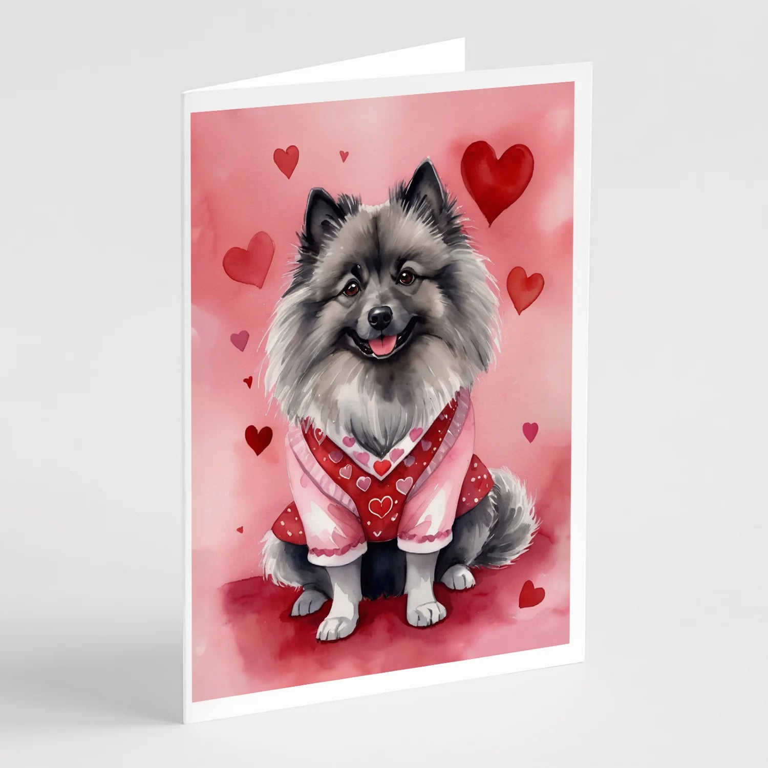 Keeshond My Valentine Greeting Cards Pack of 8