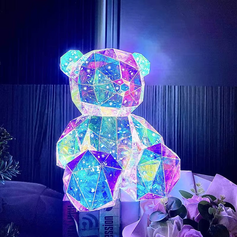 30CM Glowing Bear with Bag Valentine'S Day Gift Magic Luminous Bear Home Livingroom Desktop Decor Girl Grilfriend Creative Gift