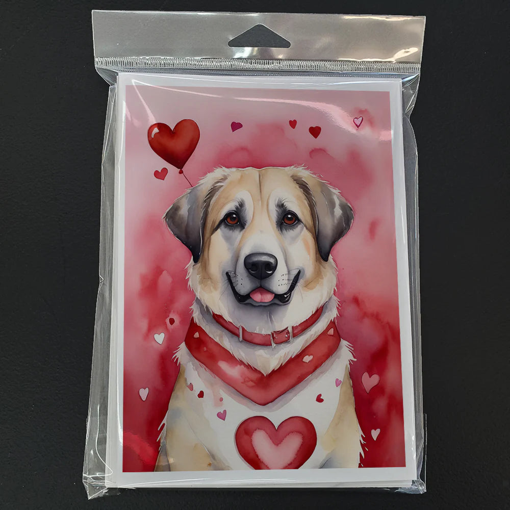 Anatolian Shepherd Dog My Valentine Greeting Cards Pack of 8