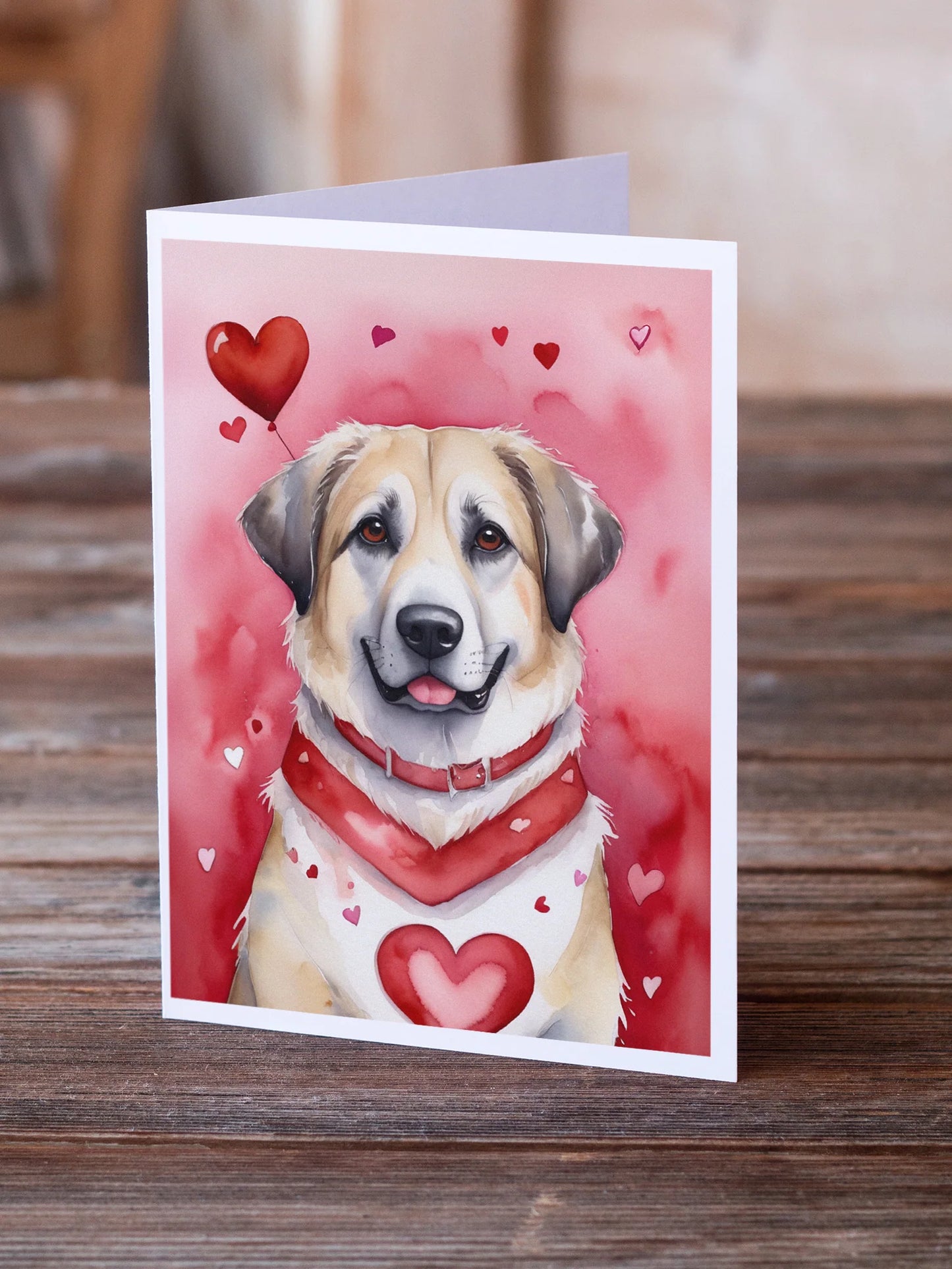 Anatolian Shepherd Dog My Valentine Greeting Cards Pack of 8