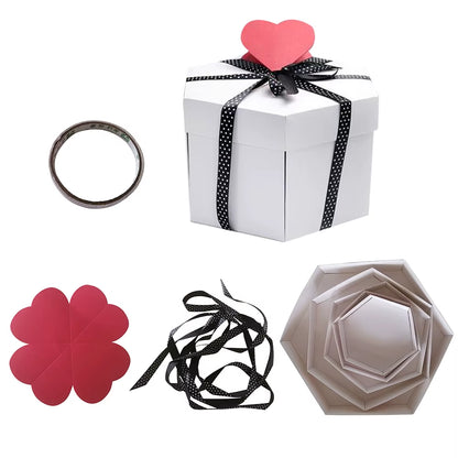 Handmade DIY Surprise Love Explosion Box for Valentine'S Day Scrapbook DIY Photo Album Birthday Box Romantic Gift Bag