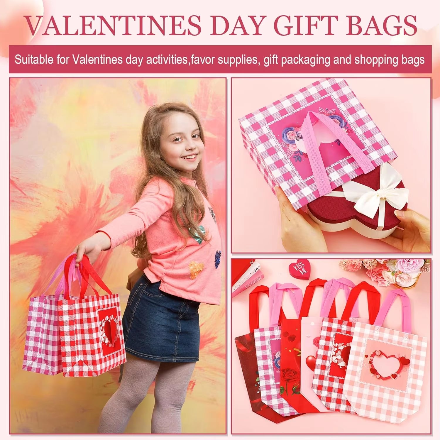 Valentine'S Day Tote Bag Valentine'S Day Non Woven Gift Bags Gift Packaging Waterproof Tote Bags Valentine'S Day Gift Decoration