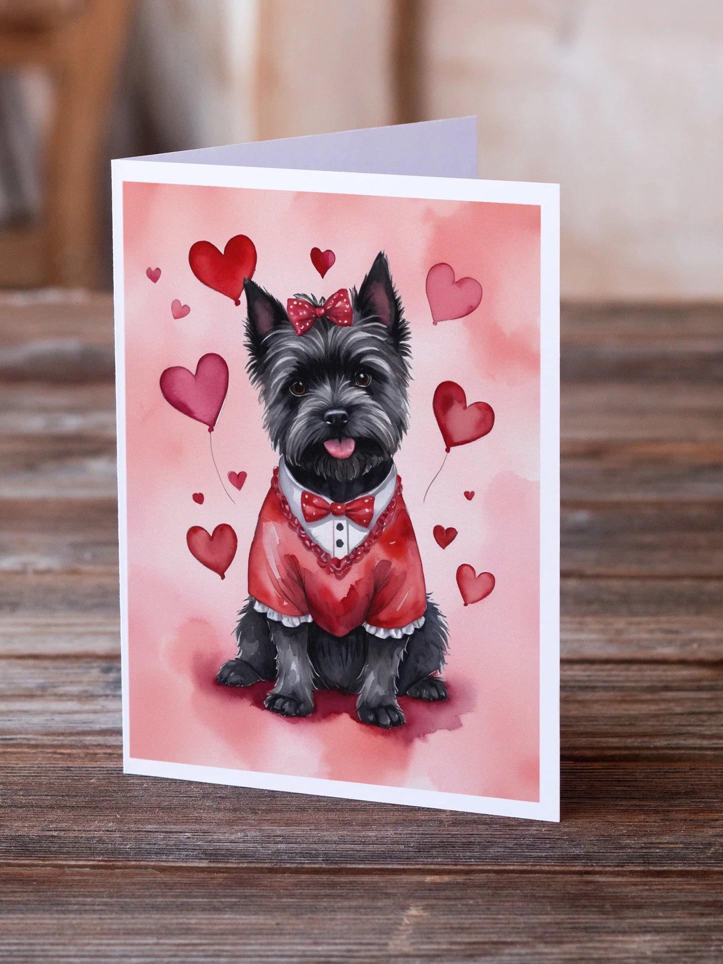 Cairn Terrier My Valentine Greeting Cards Pack of 8