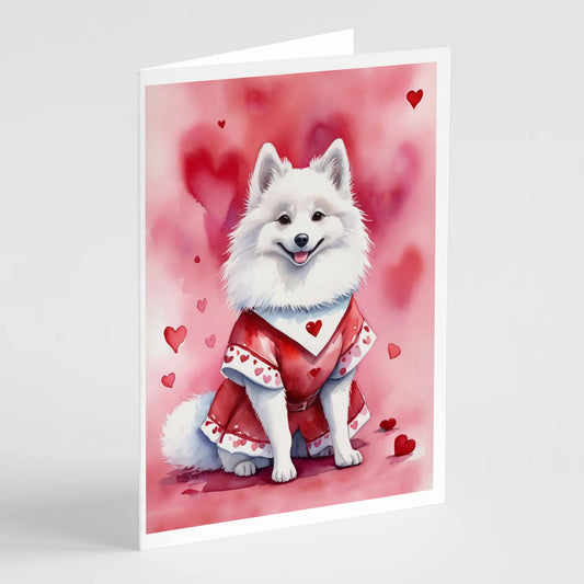 American Eskimo My Valentine Greeting Cards Pack of 8