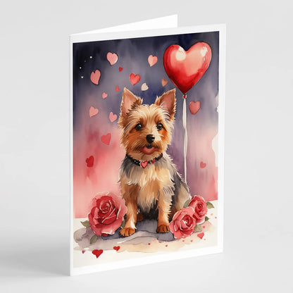 Australian Terrier Valentine Roses Greeting Cards Pack of 8