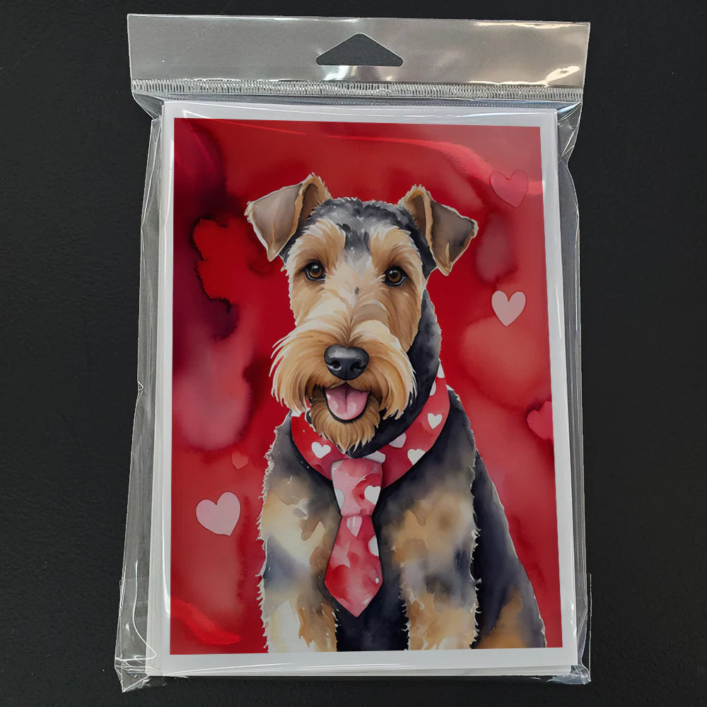 Airedale Terrier My Valentine Greeting Cards Pack of 8