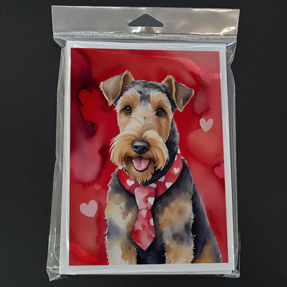 Airedale Terrier My Valentine Greeting Cards Pack of 8