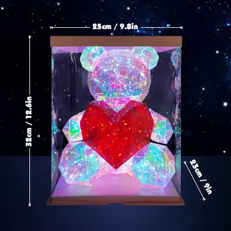 30CM Glowing Bear with Bag Valentine'S Day Gift Magic Luminous Bear Home Livingroom Desktop Decor Girl Grilfriend Creative Gift